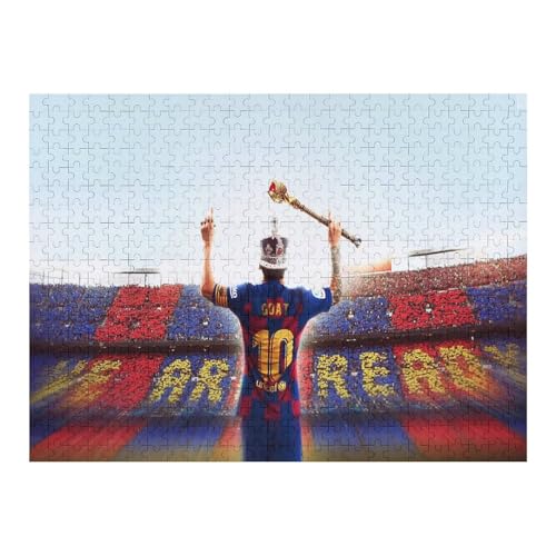 Puzzle 500 Teile Messi Puzzle Erwachsene Puzzle Fußballspieler Wooden Puzzles Familie Dekoration Bildung Spielzeug Spiel (52x38) cm von Zwjkmjn