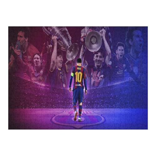 Puzzle 500 Teile Messi Puzzle Erwachsene Wooden Puzzles Fußballspieler Puzzle Familie Dekoration Bildung Spiel Spielzeug (52x38) cm von Zwjkmjn