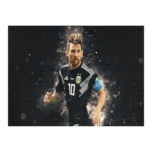 Puzzle 500 Teile Messi Puzzles Erwachsene Schwierigkeitsgrad Wooden Puzzles Fußballspieler Puzzle Lernspiele Spielzeug (52x38) cm von Zwjkmjn