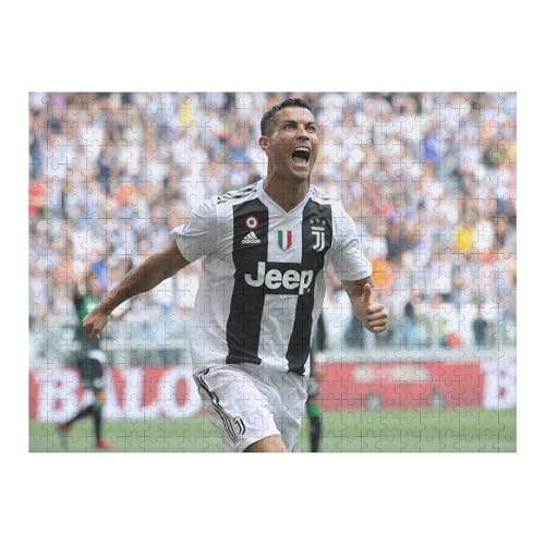 Puzzle 500 Teile Ronaldo Puzzles Erwachsene Schwierigkeitsgrad Wooden Puzzles Fußballspieler Puzzle Lernspiele Spielzeug (52x38) cm von Zwjkmjn