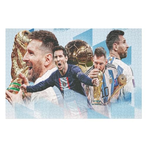 Puzzle Für Erwachsene 1000 Teile Messi Puzzles 1000 Teile Für Erwachsene Fußballspieler Wooden Puzzle Für Teenager Puzzlespiel Spielzeuggeschenk (75x50) cm von Zwjkmjn