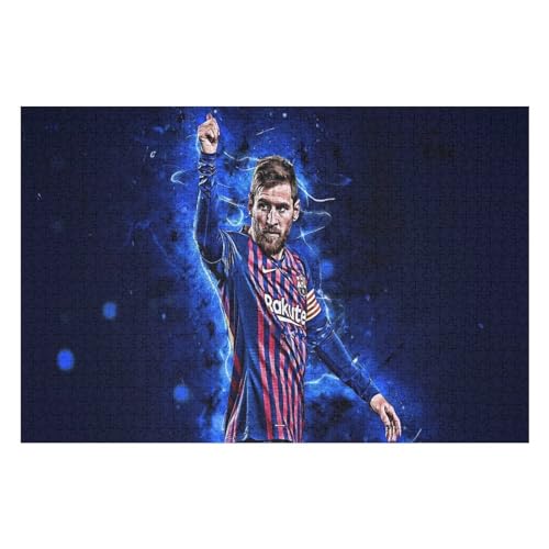 Puzzle Für Erwachsene 1000 Teile Messi Puzzles 1000 Teile Für Erwachsene Fußballspieler Wooden Puzzle Für Teenager Puzzlespiel Spielzeuggeschenk (75x50) cm von Zwjkmjn