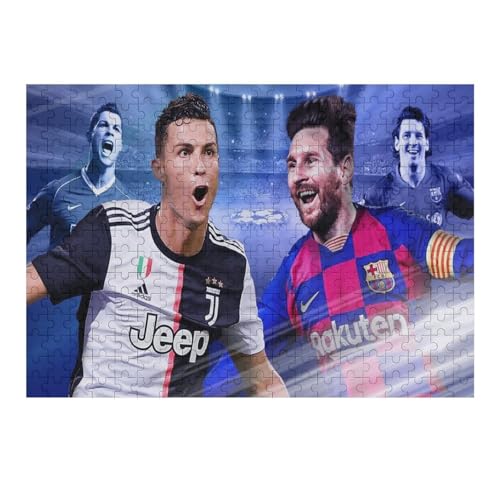 Puzzle Für Erwachsene 300 Teile Ronaldo Messi Puzzles 300 Teile Für Erwachsene Fußballspieler Wooden Puzzle Für Teenager Puzzlespiel Spielzeuggeschenk (40x28) cm von Zwjkmjn