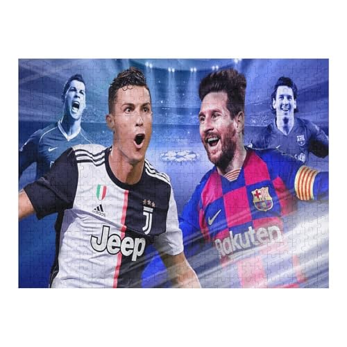 Puzzle Für Erwachsene 500 Teile Ronaldo Messi Puzzles 500 Teile Für Erwachsene Fußballspieler Wooden Puzzle Für Teenager Puzzlespiel Spielzeuggeschenk (52x38) cm von Zwjkmjn