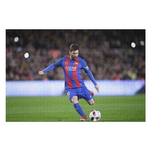 Puzzles 1000 Teile Messi Puzzle Erwachsene Puzzle Fußballspieler Wooden Puzzle Bildung Spiel Spielzeug Familie Dekoration (75x50) cm von Zwjkmjn