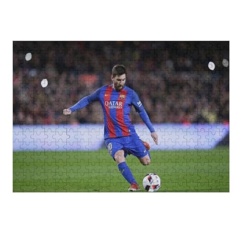 Puzzles 300 Teile Messi Puzzle Erwachsene Puzzle Fußballspieler Wooden Puzzle Bildung Spiel Spielzeug Familie Dekoration (40x28) cm von Zwjkmjn