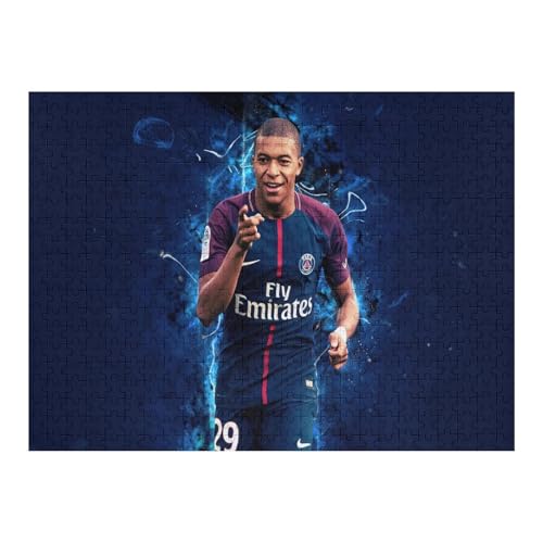 Puzzles 500 Teile Mbappe Puzzle Erwachsene Puzzle Schwierigkeitsgrad Puzzle Fußballspieler Puzzles Lernspiel Spielzeug Familie Dekoration (52x38) cm von Zwjkmjn