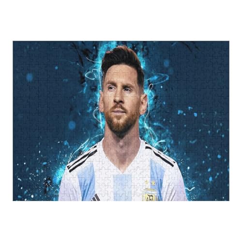 Puzzles 500 Teile Messi Puzzle Erwachsene Puzzle Fußballspieler Puzzles Familie Dekoration Lernspiele Spielzeug (52x38) cm von Zwjkmjn