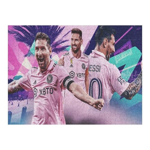 Puzzles 500 Teile Messi Puzzle Erwachsene Puzzle Fußballspieler Puzzles Familie Dekoration Lernspiele Spielzeug (52x38) cm von Zwjkmjn