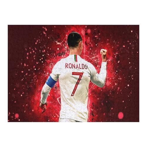 Puzzles 500 Teile Ronaldo Puzzle Erwachsene Puzzle Fußballspieler Puzzles Familie Dekoration Lernspiele Spielzeug (52x38) cm von Zwjkmjn