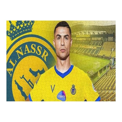 Puzzles 500 Teile Ronaldo Puzzle Erwachsene Puzzle Fußballspieler Wooden Puzzle Bildung Spiel Spielzeug Familie Dekoration (52x38) cm von Zwjkmjn