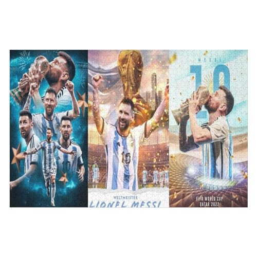 Puzzles Für Erwachsene 1000-teiliges Messi Puzzle Fußballspieler Wooden Puzzle 1000-teiliges Puzzle Für Erwachsene (75x50) cm von Zwjkmjn