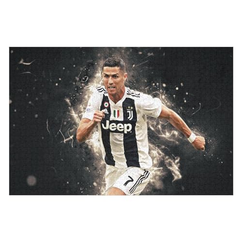 Ronaldo 1000 Teile Puzzle Puzzle Erwachsene Puzzles Fußballspieler Wooden Puzzles Familie Dekoration Bildung Spiel Spielzeug (75x50) cm von Zwjkmjn