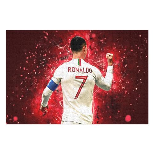 Ronaldo 1000 Teile Puzzles Für Erwachsene Puzzles Fußballspieler Wooden Puzzles Schwieriges Und Herausforderndes Spiel (75x50) cm von Zwjkmjn