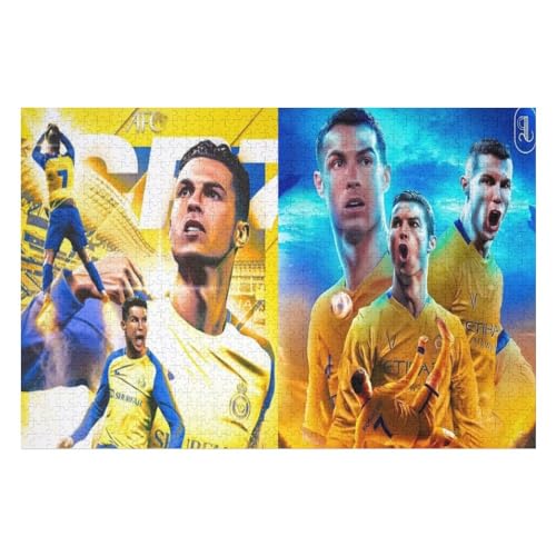 Ronaldo 1000 Teile Uzzles Erwachsene Puzzle Fußballspieler Schwierigkeit Wooden Puzzles Familie Dekoration Bildung Spiel Spielzeug (75x50) cm von Zwjkmjn