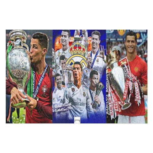 Ronaldo 1000 Teile Wooden Puzzles Lernen Lernspielzeug Familienspiele Geburtstagsgeschenke Für Kleinkinder Kinder Jungen Mädchen Puzzles (75x50) cm von Zwjkmjn