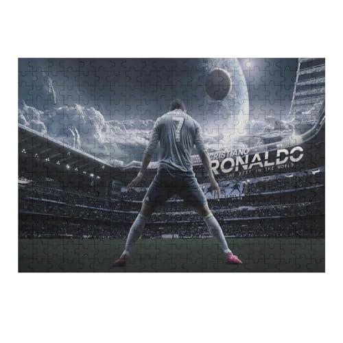 Ronaldo 300 Teile Puzzles Für Erwachsene Puzzles Fußballspieler Wooden Puzzles Schwieriges Und Herausforderndes Spiel (40x28) cm von Zwjkmjn