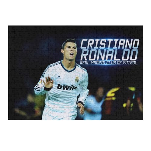 Ronaldo 300 Teile Puzzles Für Erwachsene Puzzles Fußballspieler Wooden Puzzles Schwieriges Und Herausforderndes Spiel (40x28) cm von Zwjkmjn