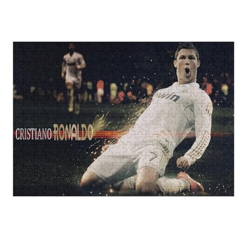 Ronaldo 300 Teile Uzzles Erwachsene Puzzle Fußballspieler Schwierigkeit Wooden Puzzles Familie Dekoration Bildung Spiel Spielzeug (40x28) cm von Zwjkmjn