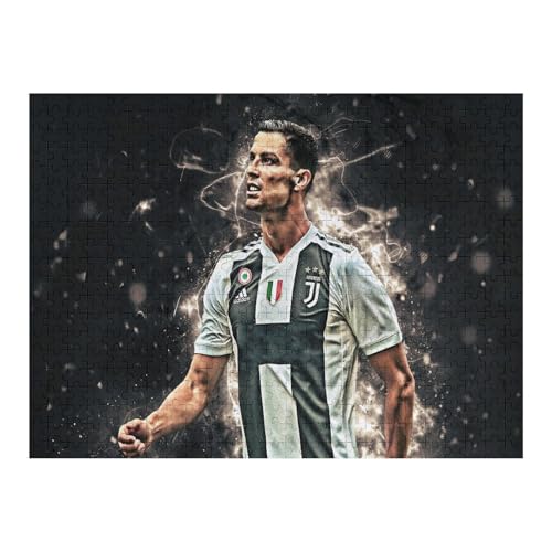 Ronaldo 500 Teile Puzzle Puzzle Erwachsene Puzzles Fußballspieler Wooden Puzzles Familie Dekoration Bildung Spiel Spielzeug (52x38) cm von Zwjkmjn