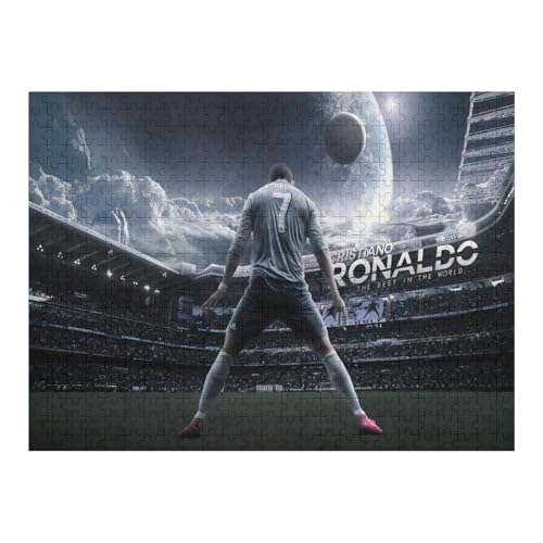 Ronaldo 500 Teile Puzzle Puzzle Erwachsene Puzzles Fußballspieler Wooden Puzzles Familie Dekoration Bildung Spiel Spielzeug (52x38) cm von Zwjkmjn