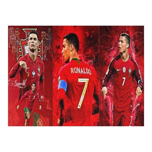 Ronaldo 500 Teile Puzzles Für Erwachsene Puzzles Fußballspieler Wooden Puzzles Schwieriges Und Herausforderndes Spiel (52x38) cm von Zwjkmjn