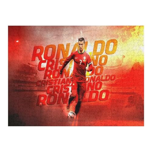 Ronaldo 500 Teile Puzzles Für Erwachsene Puzzles Fußballspieler Wooden Puzzles Schwieriges Und Herausforderndes Spiel (52x38) cm von Zwjkmjn