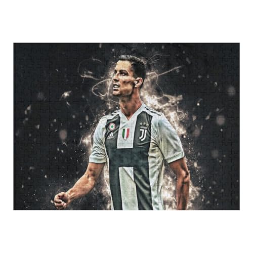 Ronaldo 500 Teile Puzzles Für Erwachsene Puzzles Fußballspieler Wooden Puzzles Schwieriges Und Herausforderndes Spiel (52x38) cm von Zwjkmjn