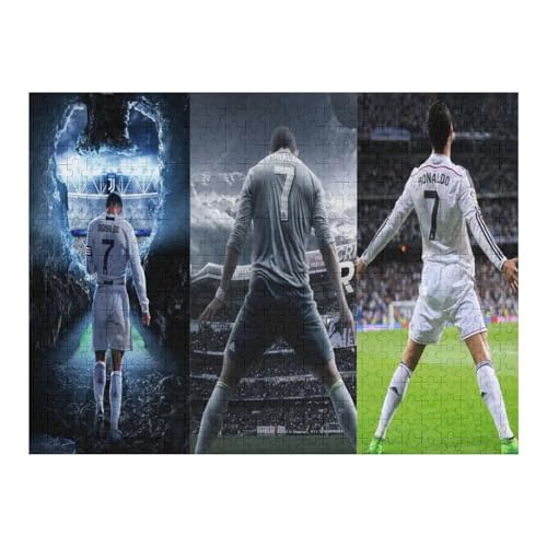 Ronaldo 500 Teile Uzzles Erwachsene Puzzle Fußballspieler Schwierigkeit Wooden Puzzles Familie Dekoration Bildung Spiel Spielzeug (52x38) cm von Zwjkmjn