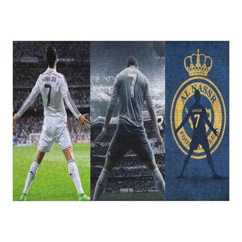 Ronaldo 500 Teile Wooden Puzzles Lernen Lernspielzeug Familienspiele Geburtstagsgeschenke Für Kleinkinder Kinder Jungen Mädchen Puzzles (52x38) cm von Zwjkmjn