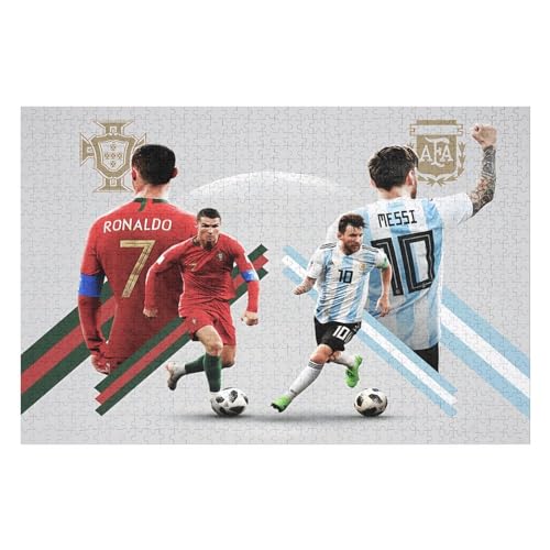 Ronaldo Messi 1000 Teile Wooden Puzzles Für Erwachsene Puzzles 1000 Teile Puzzles Für Erwachsene Puzzle Schwierig Und Herausfordernd (75x50) cm von Zwjkmjn