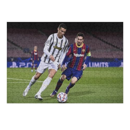 Ronaldo Messi 300 Teile Puzzle Puzzle Erwachsene Puzzles Fußballspieler Wooden Puzzles Familie Dekoration Bildung Spiel Spielzeug (40x28) cm von Zwjkmjn