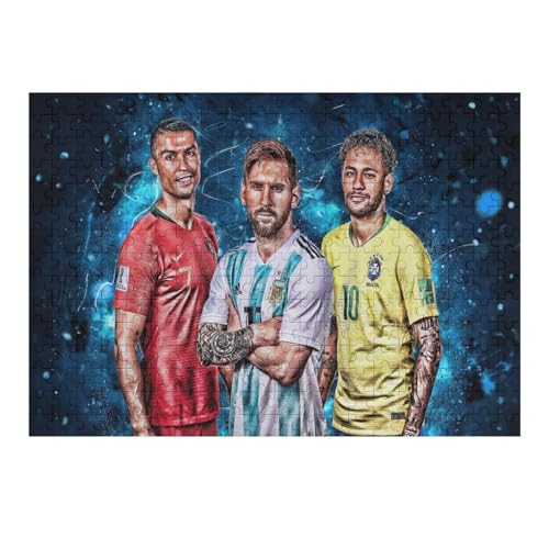 Ronaldo Messi 300 Teile Puzzles Für Erwachsene Puzzles Fußballspieler Wooden Puzzles Schwieriges Und Herausforderndes Spiel (40x28) cm von Zwjkmjn