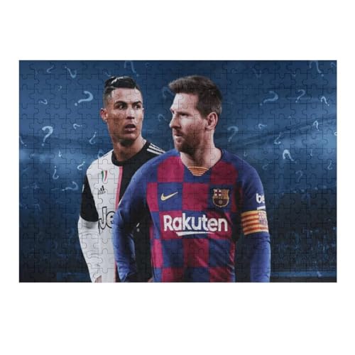 Ronaldo Messi 300 Teile Wooden Puzzles Lernen Lernspielzeug Familienspiele Geburtstagsgeschenke Für Kleinkinder Kinder Jungen Mädchen Puzzles (40x28) cm von Zwjkmjn