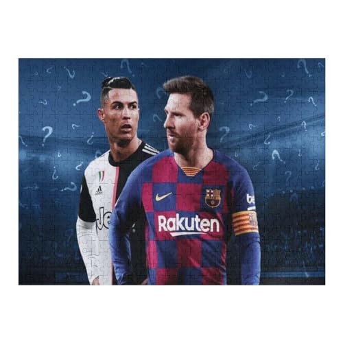 Ronaldo Messi 500 Teile Puzzle Puzzle Erwachsene Puzzles Fußballspieler Wooden Puzzles Familie Dekoration Bildung Spiel Spielzeug (52x38) cm von Zwjkmjn