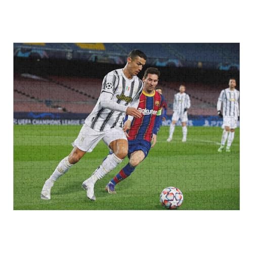 Ronaldo Messi 500 Teile Puzzle Puzzle Erwachsene Puzzles Fußballspieler Wooden Puzzles Familie Dekoration Bildung Spiel Spielzeug (52x38) cm von Zwjkmjn