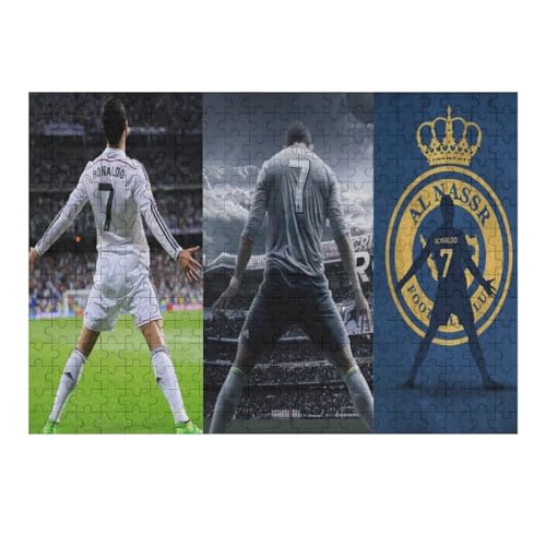 Ronaldo Puzzle Für Erwachsene 300 Teile Wooden Puzzles Für Großes Puzzle Familie Herausfordernde Spiele Unterhaltung Spielzeug Geschenke Puzzles (40x28) cm von Zwjkmjn