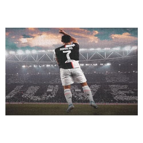 Ronaldo Puzzle - Puzzles Für Erwachsene 1000 | Wooden Puzzles 1000 Teile Für Erwachsene | Rätsel | Rätsel (75x50) cm von Zwjkmjn