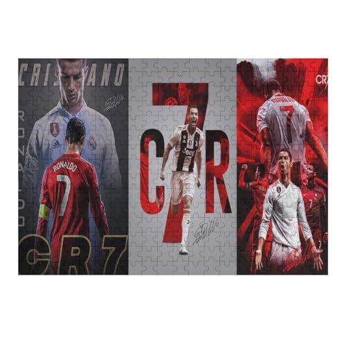 Ronaldo Puzzles 300 Teile Puzzle Jungen Und Mädchen Puzzle Fußballspieler Puzzles Lernspiele Spielzeug Familiendekoration (40x28) cm von Zwjkmjn