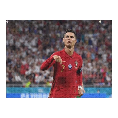 Ronaldo Puzzles 500 Teile Puzzle Jungen Und Mädchen Puzzle Fußballspieler Puzzles Lernspiele Spielzeug Familiendekoration (52x38) cm von Zwjkmjn