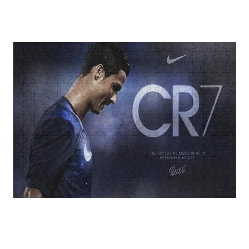 Ronaldo300 Puzzleteile Puzzle Erwachsene Puzzle Schwierigkeitsgrad Puzzle Fußballspieler Wooden Puzzles Lernspielzeug Spiel (40x28) cm von Zwjkmjn