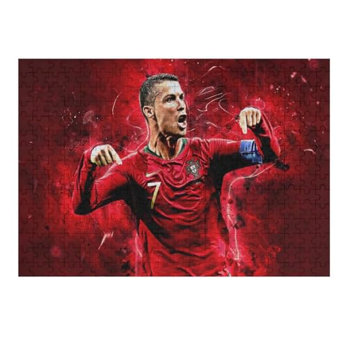 Ronaldo300 Puzzleteile Puzzle Erwachsene Puzzle Schwierigkeitsgrad Puzzle Fußballspieler Wooden Puzzles Lernspielzeug Spiel (40x28) cm von Zwjkmjn