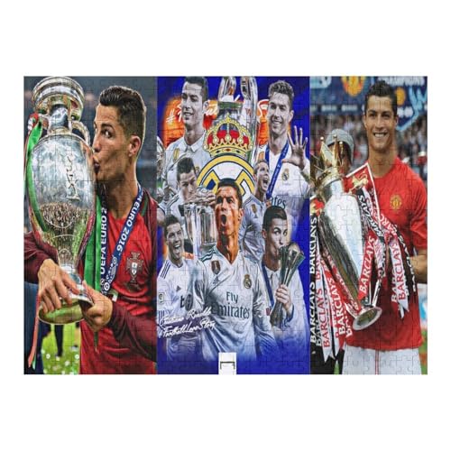 Ronaldo500 Puzzleteile Puzzle Erwachsene Puzzle Schwierigkeitsgrad Puzzle Fußballspieler Wooden Puzzles Lernspielzeug Spiel (52x38) cm von Zwjkmjn