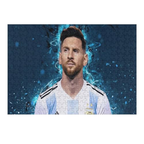 Teens Kids Puzzle Jigsaw 300 Pieces Jigsaw Messi Jigsaw, Fußballspieler Jigsaw Educational Game Toy Family Decoration (40x28) cm von Zwjkmjn