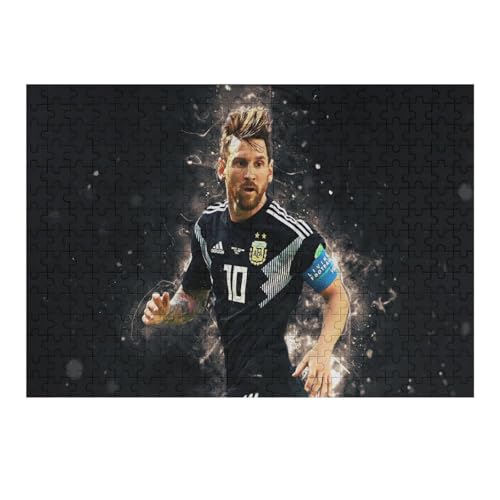 Teens Kids Puzzle Jigsaw 300 Pieces Jigsaw Messi Jigsaw, Fußballspieler Jigsaw Educational Game Toy Family Decoration (40x28) cm von Zwjkmjn