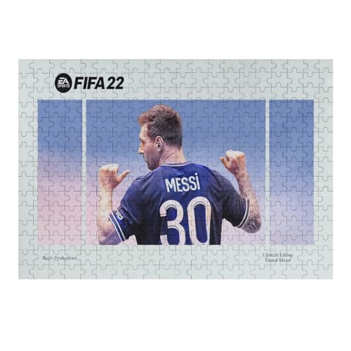 Teens Kids Puzzle Jigsaw 300 Pieces Jigsaw Messi Jigsaw, Fußballspieler Jigsaw Educational Game Toy Family Decoration (40x28) cm von Zwjkmjn