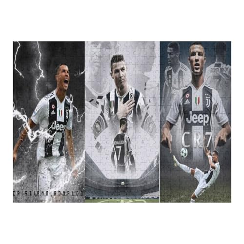 Teens Kids Puzzle Jigsaw 500 Pieces Jigsaw Ronaldo Jigsaw, Fußballspieler Jigsaw Educational Game Toy Family Decoration (52x38) cm von Zwjkmjn