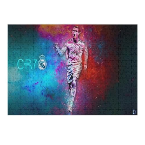 Wooden Puzzles 300 Teile Ronaldo Puzzle Erwachsene Puzzle Schwierigkeitsgrad Puzzle Fußballspieler Puzzle Lernspiel Spielzeug (40x28) cm von Zwjkmjn