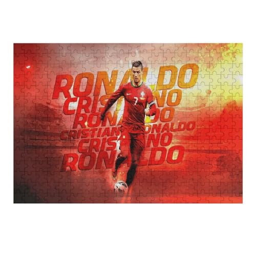 Wooden Puzzles 300 Teile Ronaldo Puzzle Erwachsene Puzzle Schwierigkeitsgrad Puzzle Fußballspieler Puzzle Lernspiel Spielzeug (40x28) cm von Zwjkmjn