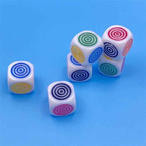 Zxfdsfdbnm 16mm Sechsseitige Würfel Acryl Spiel Würfel Klassenzimmer Bunte Würfel Kreisförmige Zählen Brettspiel Spielzeug Würfel Party Werkzeug von Zxfdsfdbnm